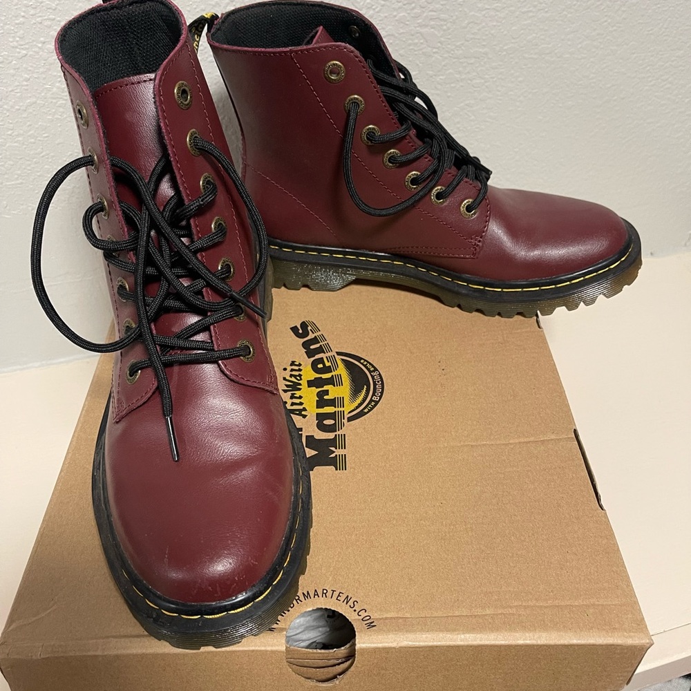 Crimson doc martens worn one time